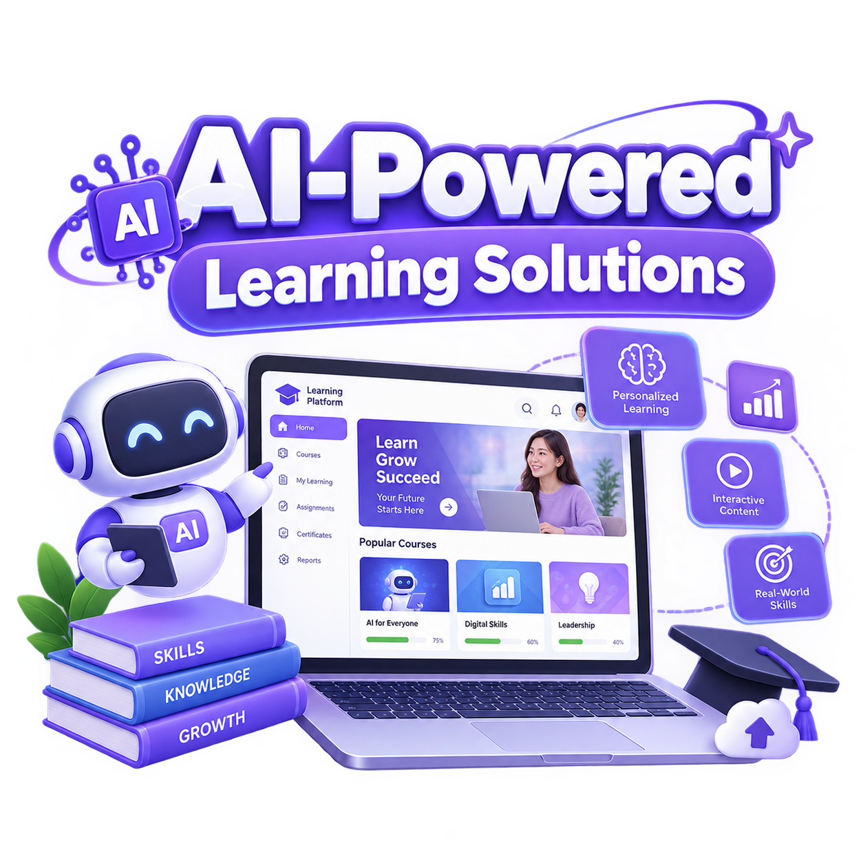 ภาพประกอบบริการ <accent>AI-Powered</accent> Learning Solutions